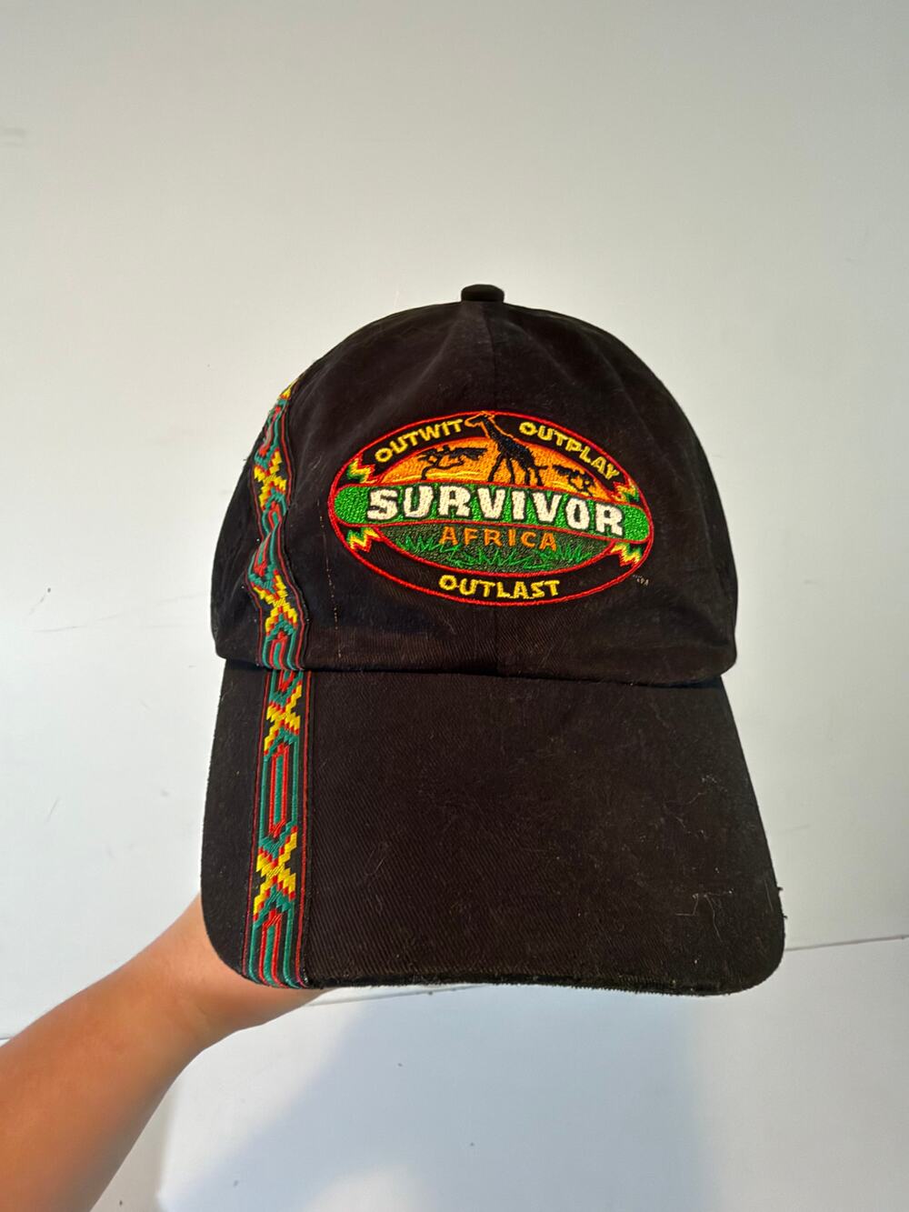 Vintage 2001 Survivor Africa TV Show Promo Hat RARE Black Baseball Cap CBS